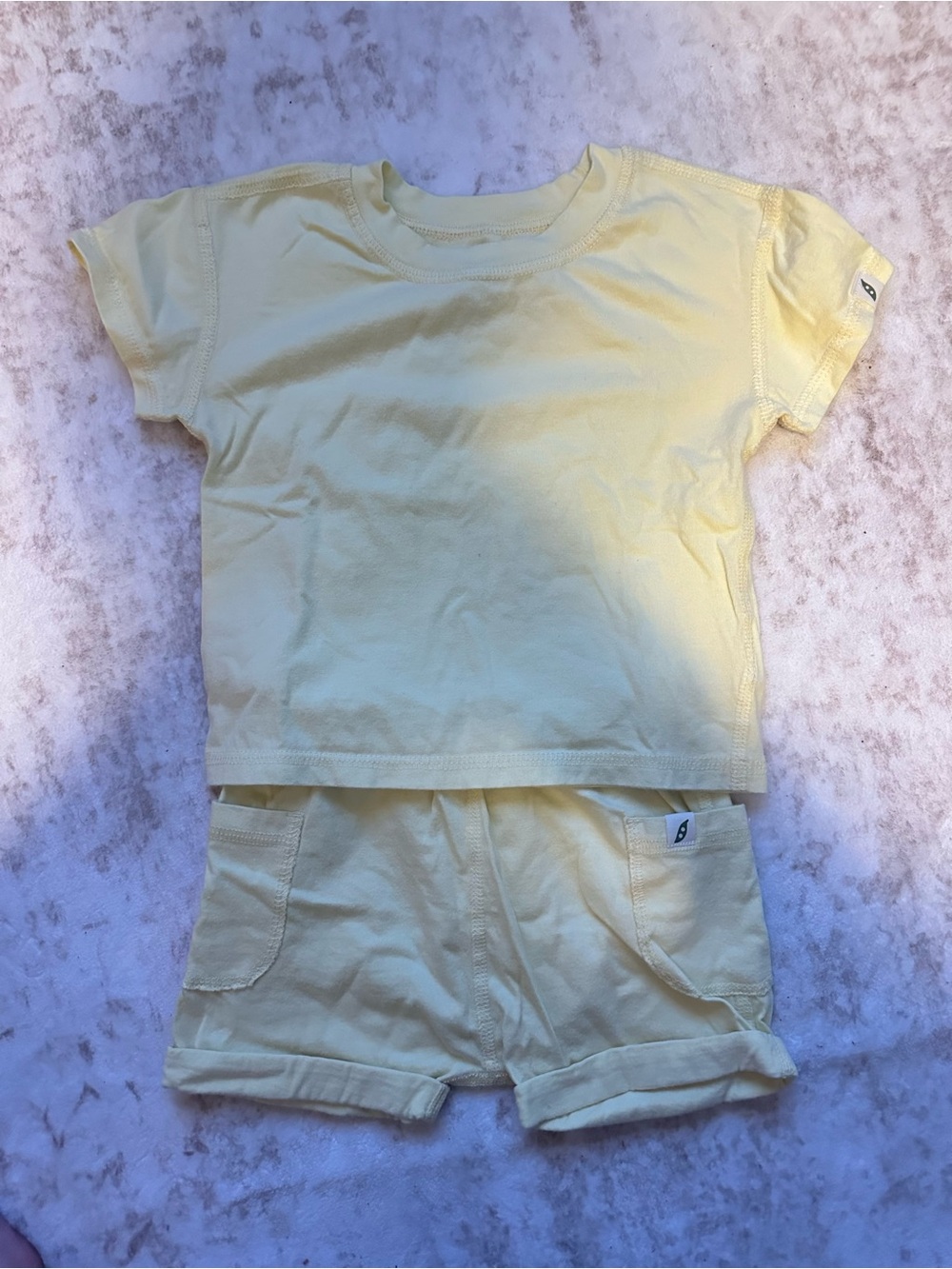 Butter Yellow Infant Tee & Shorts Set- size 9M
